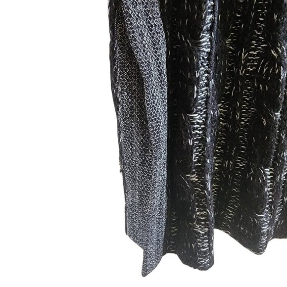 Misook Jacket Black Lose Knit Tweed Button Front Cardigan Coatigan Women Size 0X - Picture 6 of 6